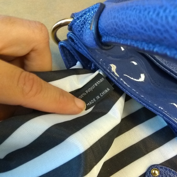 Gianni Bini Blue Vegan Leather shoulder bag - Picture 6 of 8